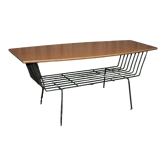Vintage metal and wood coffee table