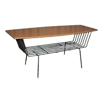Vintage metal and wood coffee table