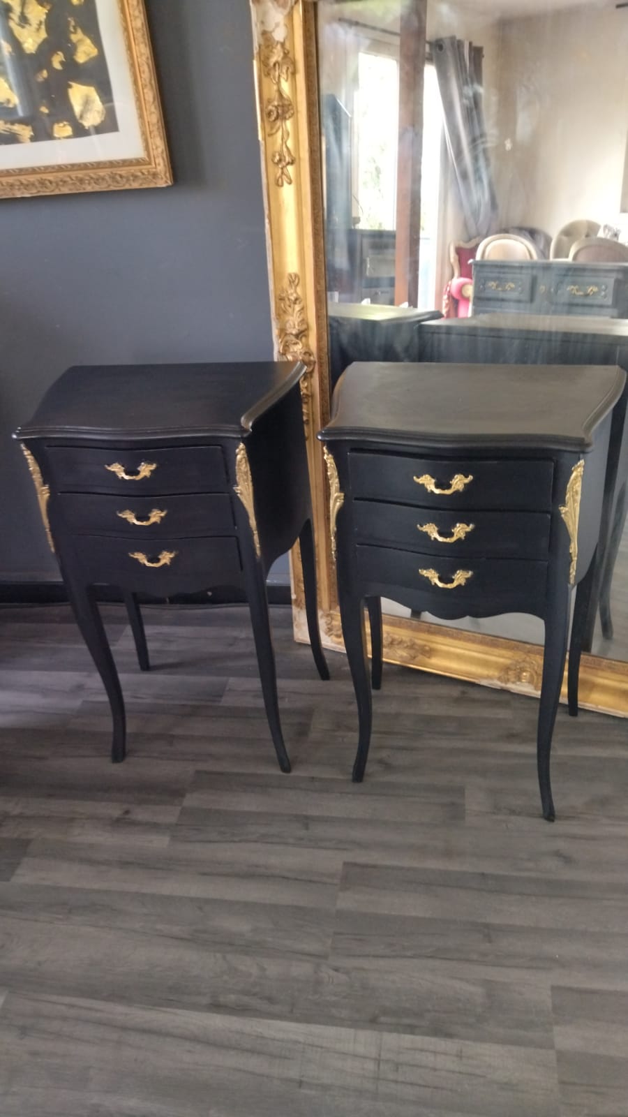 Pair of bedside louis XV style