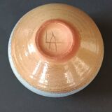 Glacier blue stoneware spherical ceramic Antonio Lampecco vintage