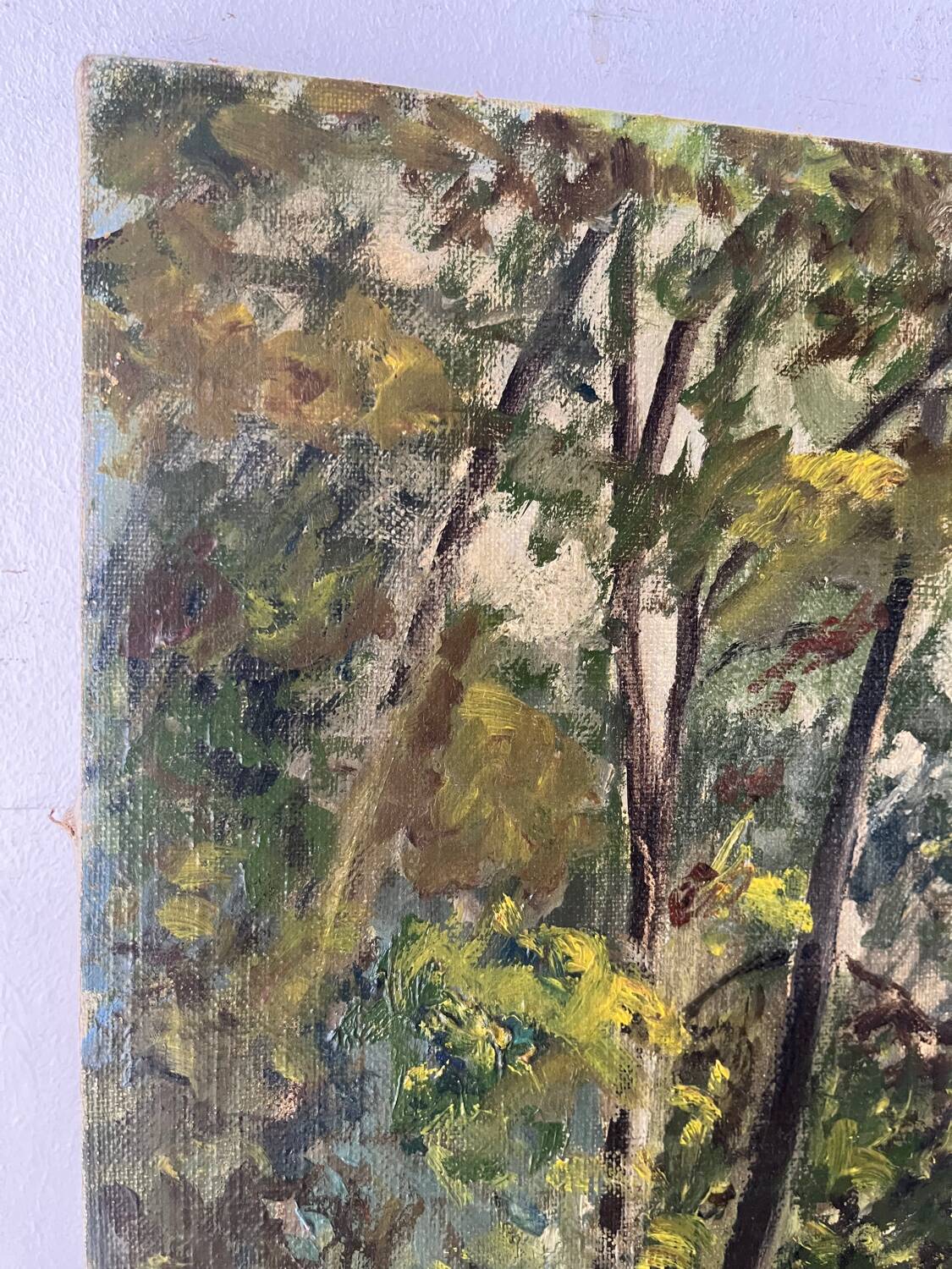 Oil on canvas "By the River", signed