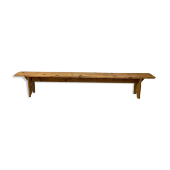 Old solid wood farmhouse bench