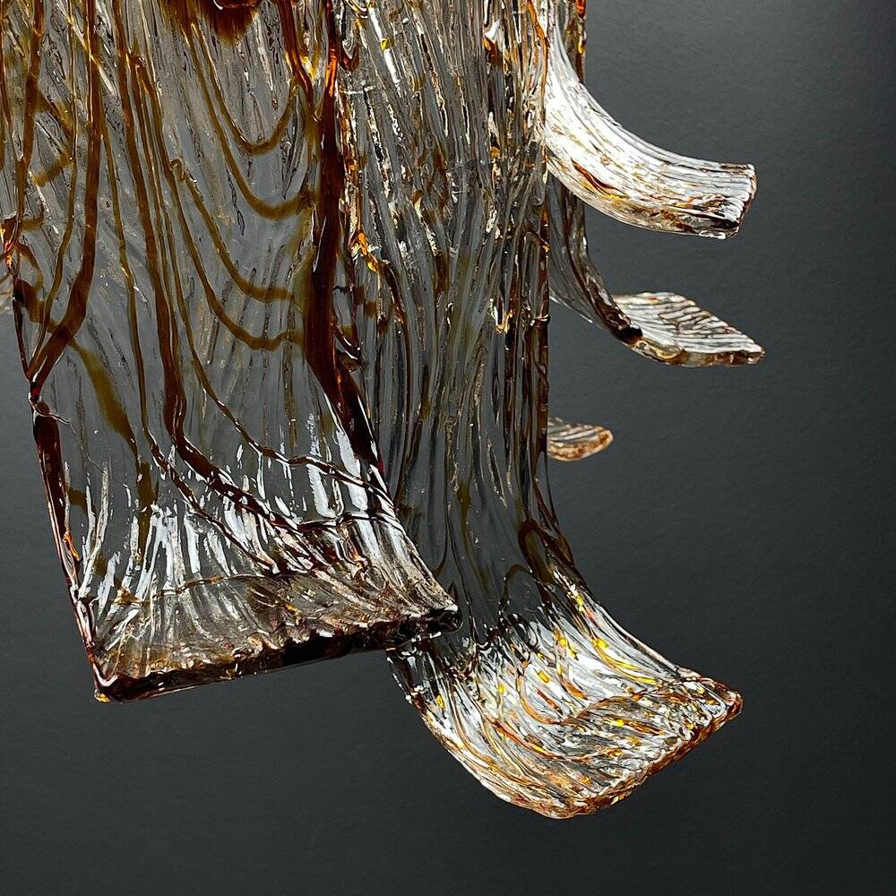 Grand vintage Murano glass chandelier by Av Mazzega, Italy, 1970s.