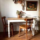 Antique walnut table for 4 people.