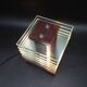 Desny Demeter glass and wood lamp, modernist art deco reissue