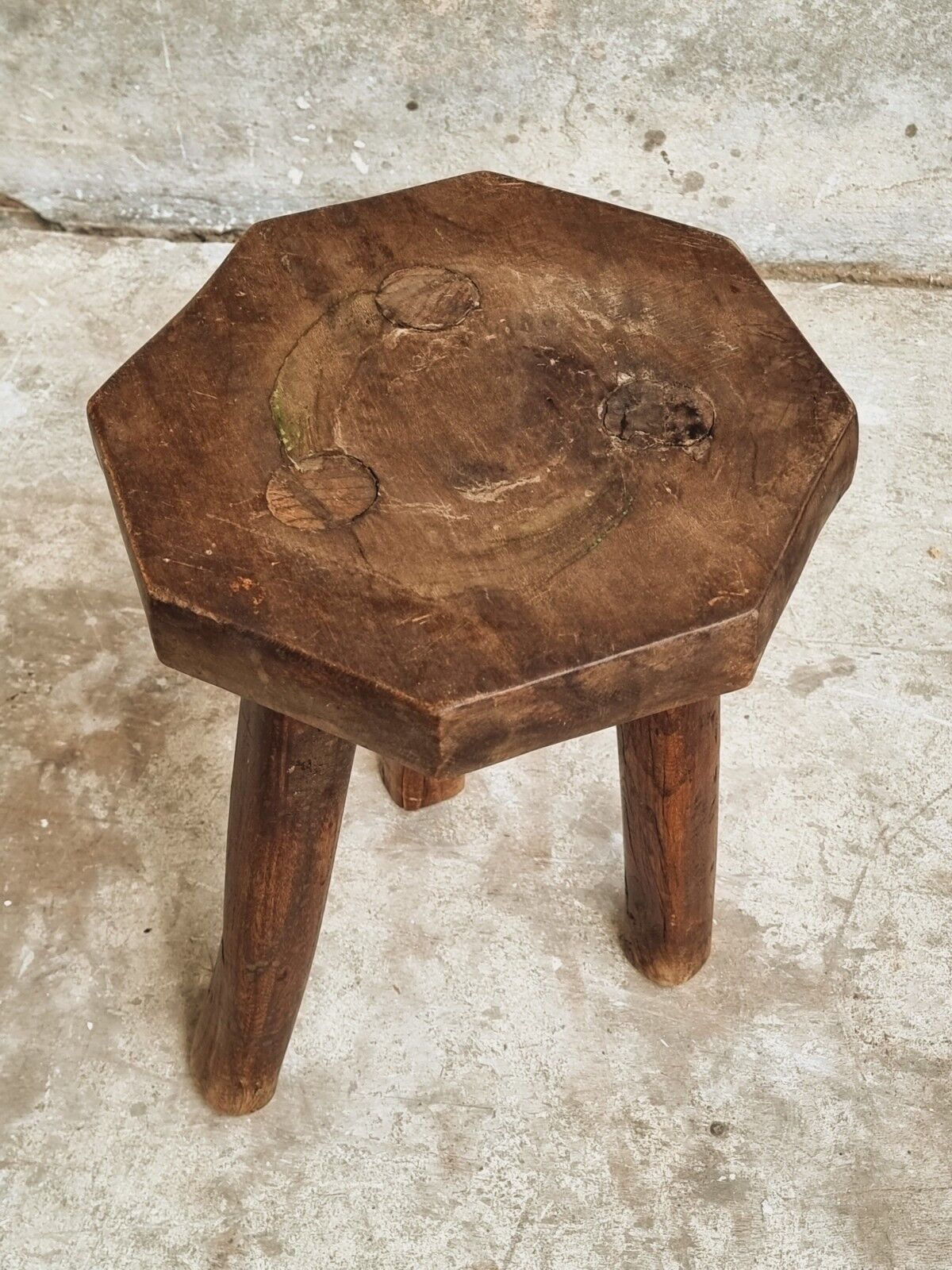 Old stool, side table French oak