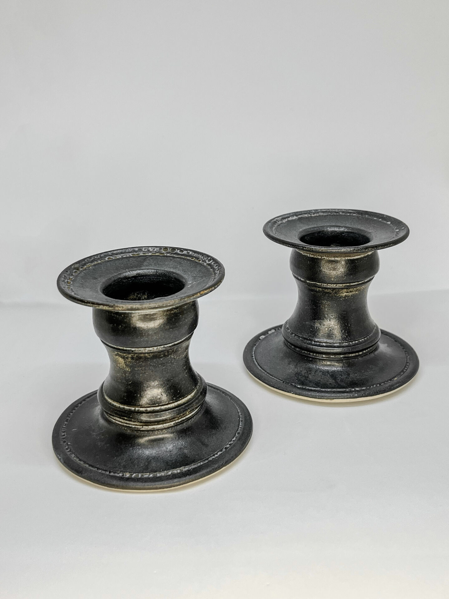 Pair of candlesticks Sedgefield Pottery Studio English pottery