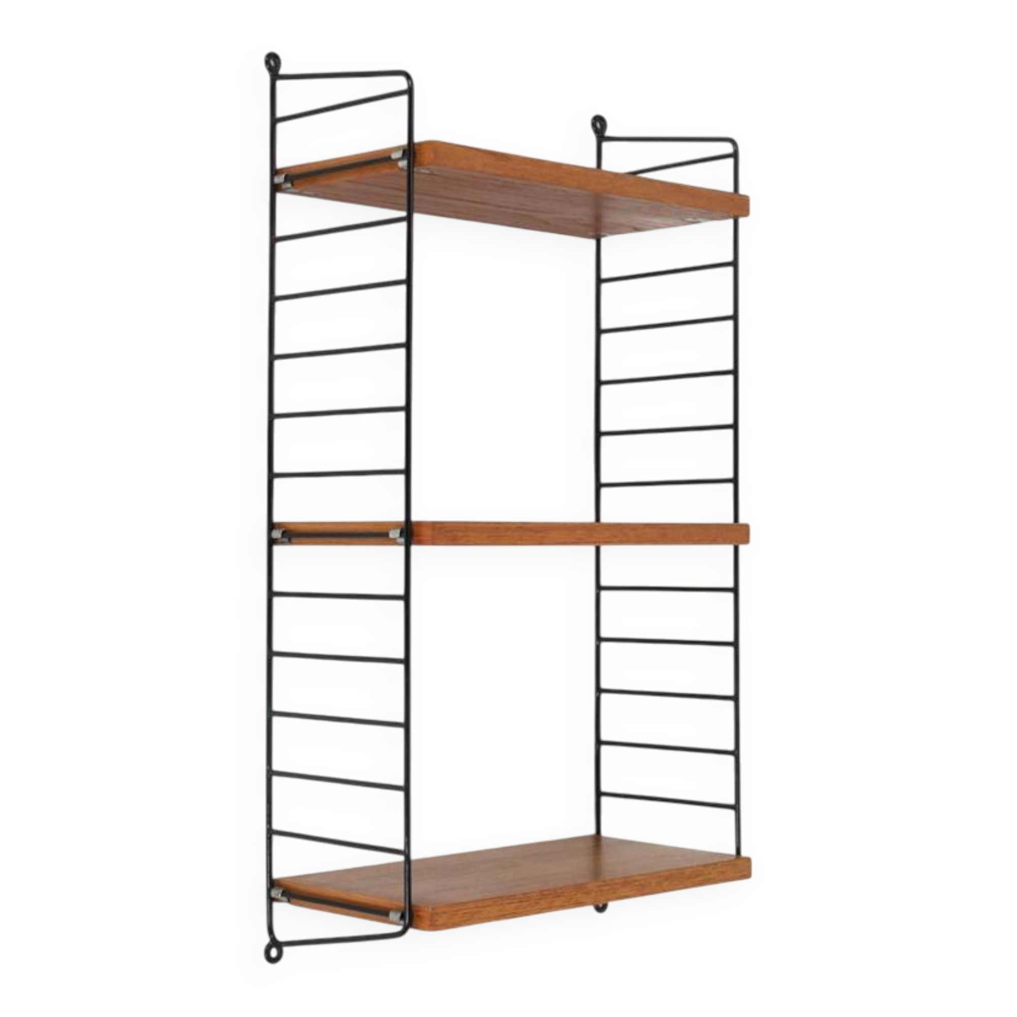 Original String shelf / Kajsa & Nisse Strinning / teak / modern mid-century design / black / 75x40x20cm