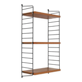 Original String shelf / Kajsa & Nisse Strinning / teak / modern mid-century design / black / 75x40x20cm
