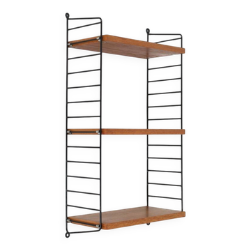 Original String shelf / Kajsa & Nisse Strinning / teak / modern mid-century design / black / 75x40x20cm