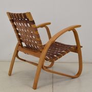 Fauteuil en bois de hêtre courbé, design Jan Vaněk, années 1930.