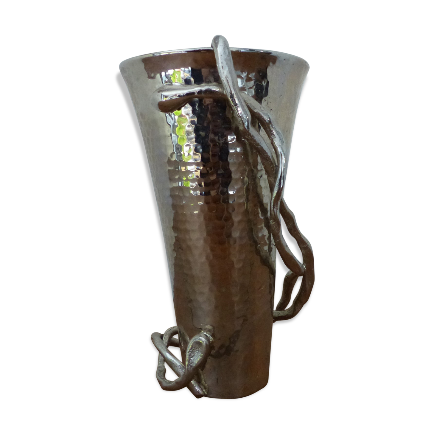 Metal vase signed ARAM