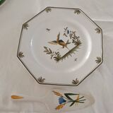Moustiers porcelain cake plate and server set