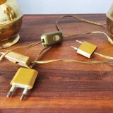 Pair of vintage 1970s Italian lamps in solid brass