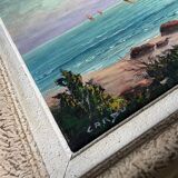 Large oil on canvas marine signed carbu