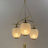 Vintage chandelier, brass, glass, 1958, Doria G 74/61
