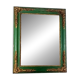 Antique mirror with green and gold stucco wood frame 73x62 cm C626