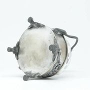 Art Nouveau sugar bowl, silver-plated brass, Poland, 1920s