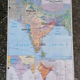Ancienne carte MDI Inde-Union Indienne Pakistan Ceylan