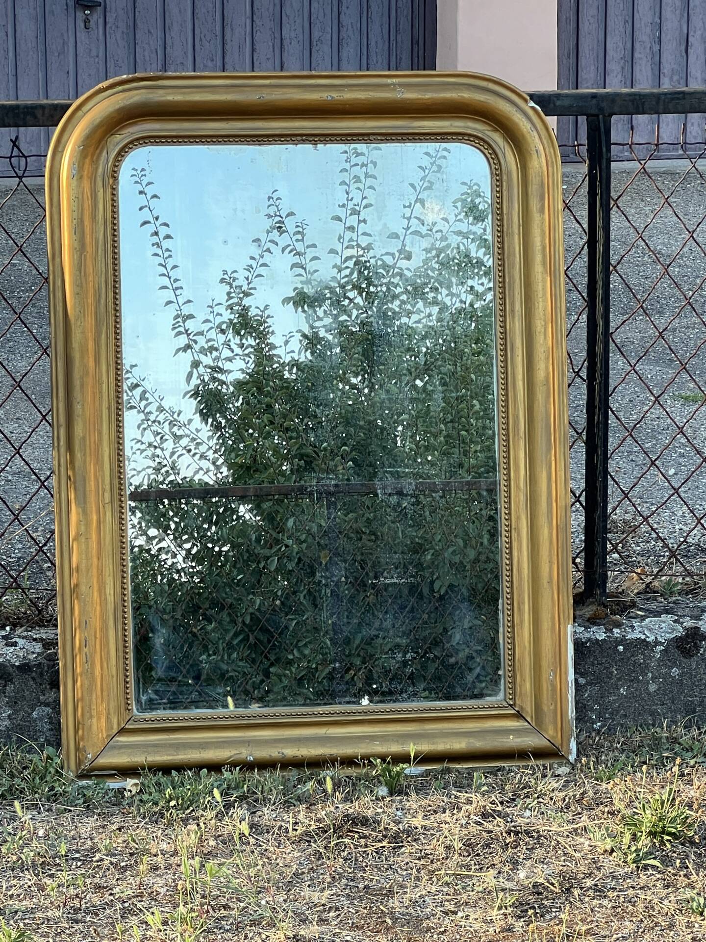 Large Louis-Philippe gilded mirror, mercury glass 76x104cm