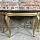 Louis XV style console in carved wood with waxed black wood top