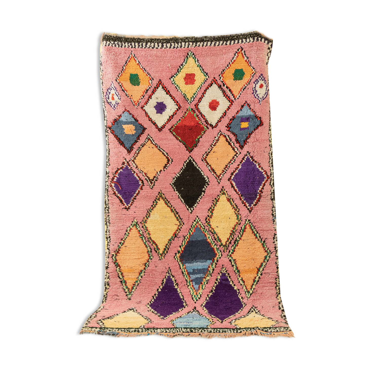 Boujad vintage, tapis berbère, 115 x 220