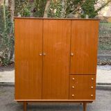 Scandinavian 3-door oak wardrobe from the 1960s, 155cm.