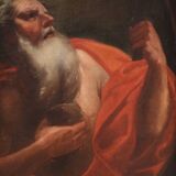 Antique Italian painting of Saint Jerome from the 17th century