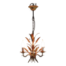 Chandelier Sheaf of wheat Maison Masca candlestick by Hans KÖgl in gold metal 1960