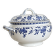 Soupière vintage porcelaine Dresden - Motif fleuri bleu et blanc