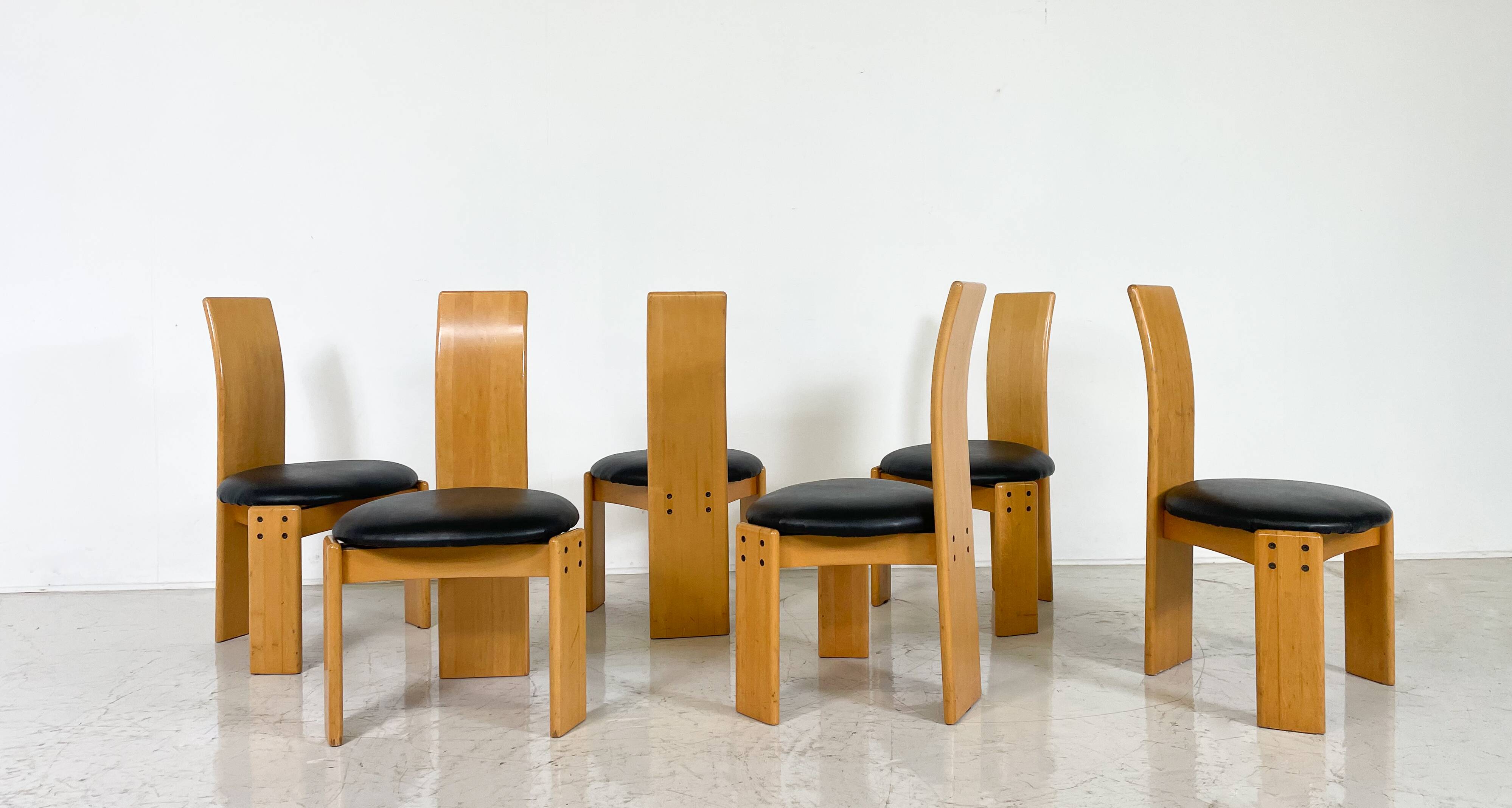 Set of 6 Dining Chairs by Mario Marenco for Mobil Girgi, Italy, 1970s