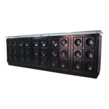 Black brutalist sideboard by Frans Defour, Belgium 1970's