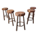 5 tabourets de bar en tronc d'arbre, années 1970