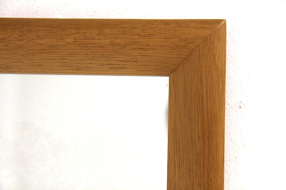 Miroir scandinave en chêne, Suède 1960, 127x49cm