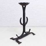 Brutalist iron candle holder 1950