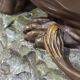 Antique Cold-Painted Bronze Lion Fighting a Snake, After Antoine-Louis Barye