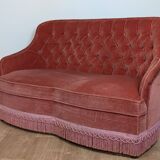 Toad sofa in old pink velvet
