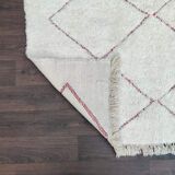 Tapis berbère beni ouarain losange rouge 170 X 250 cm