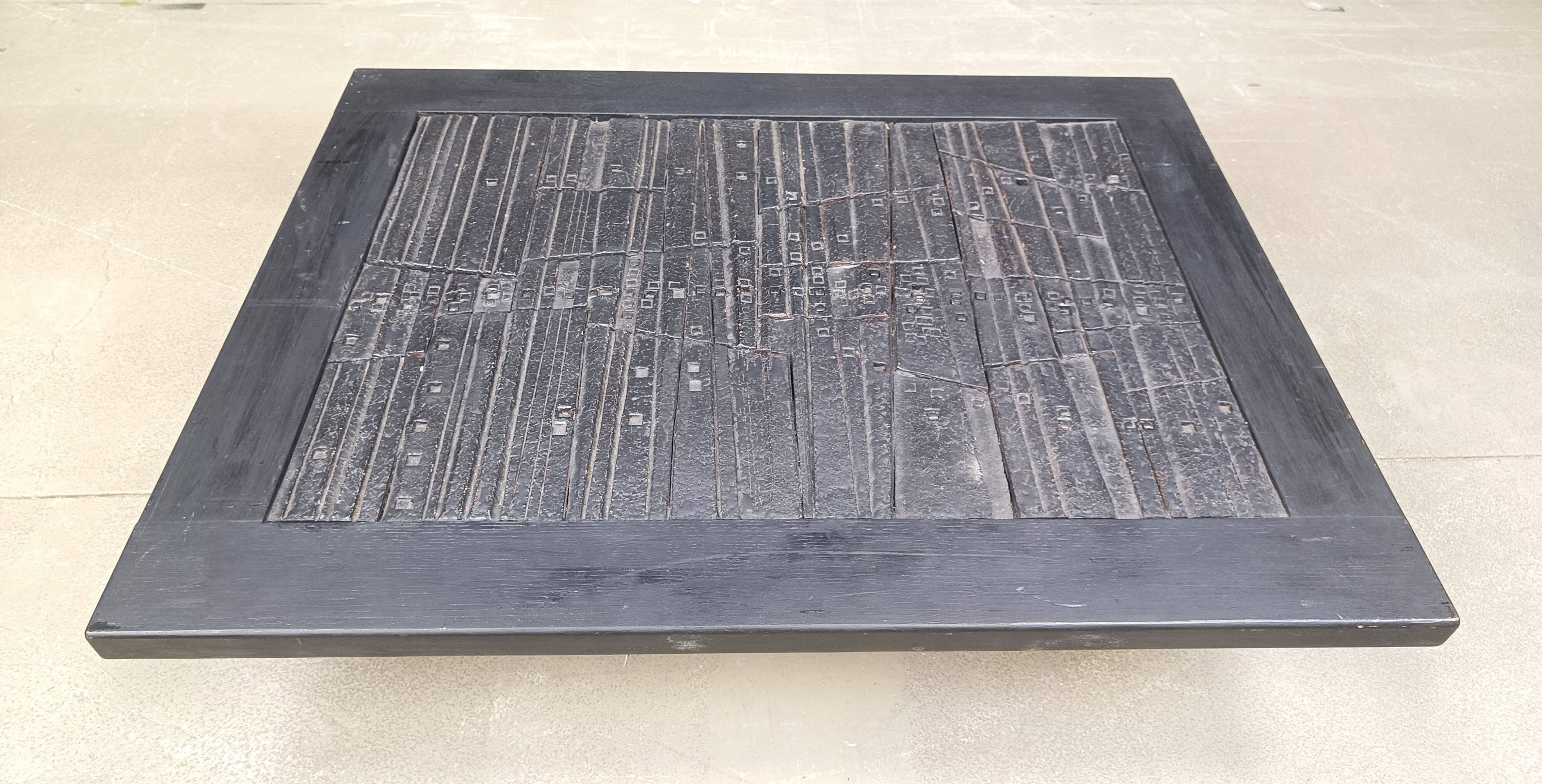 Brutalist stone coffee table, Made In belgium, 1960s