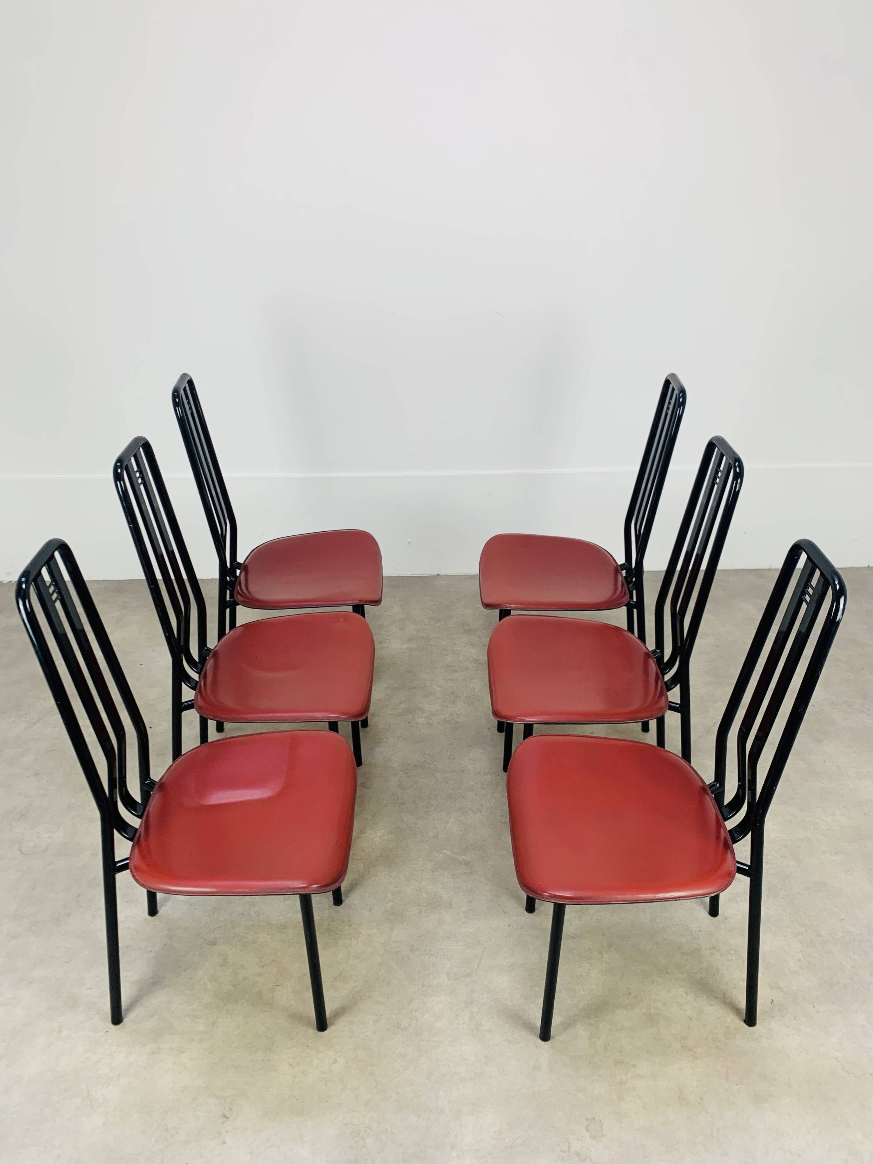 6 chairs by Giorgio Cattelan for Cidue Italy, postmodern, 1980s