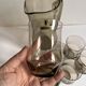 Carafe et verres fumé vintage 1970