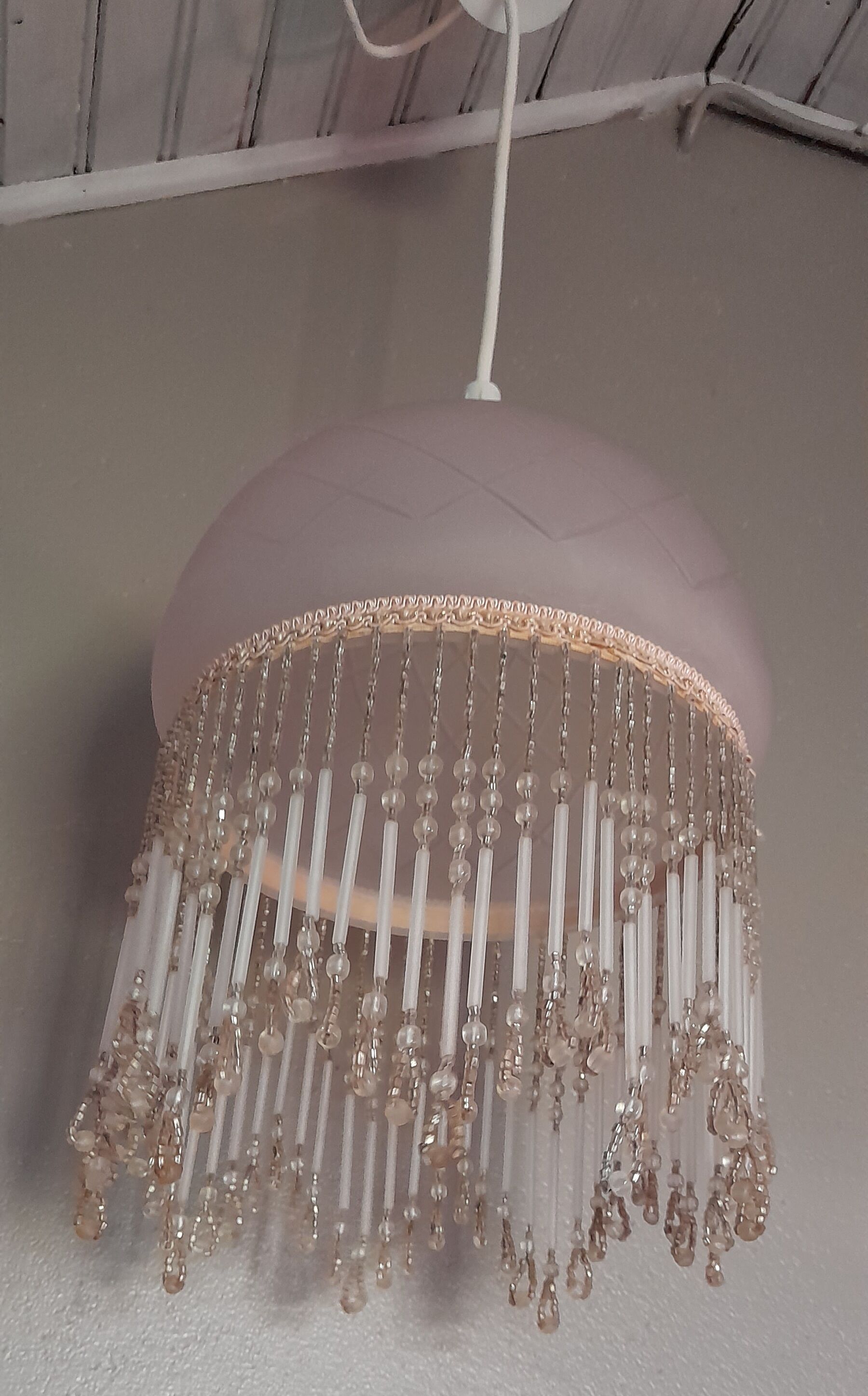 Pink pearl glass chandelier, charleston style
