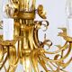 Hans Kögl XL Hollywood Regency golden wheat floral bouquet in iron, 1970s