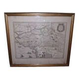 Authentic old map of the seventeenth century of Poitou by judocus Hondius 1630 double-sided