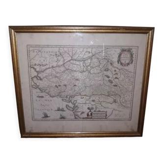 Carte ancienne authentique du XVIIème siècle du Poitou par judocus Hondius 1630 double face