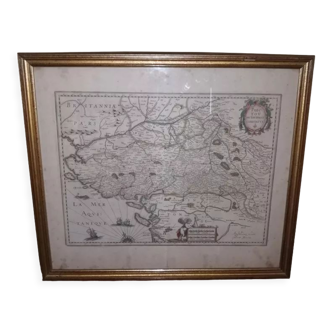 Authentic old map of the seventeenth century of Poitou by judocus Hondius 1630 double-sided