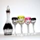 Saint-Louis Bristol Joseph overlay red crystal decanter and 6 liqueur glasses