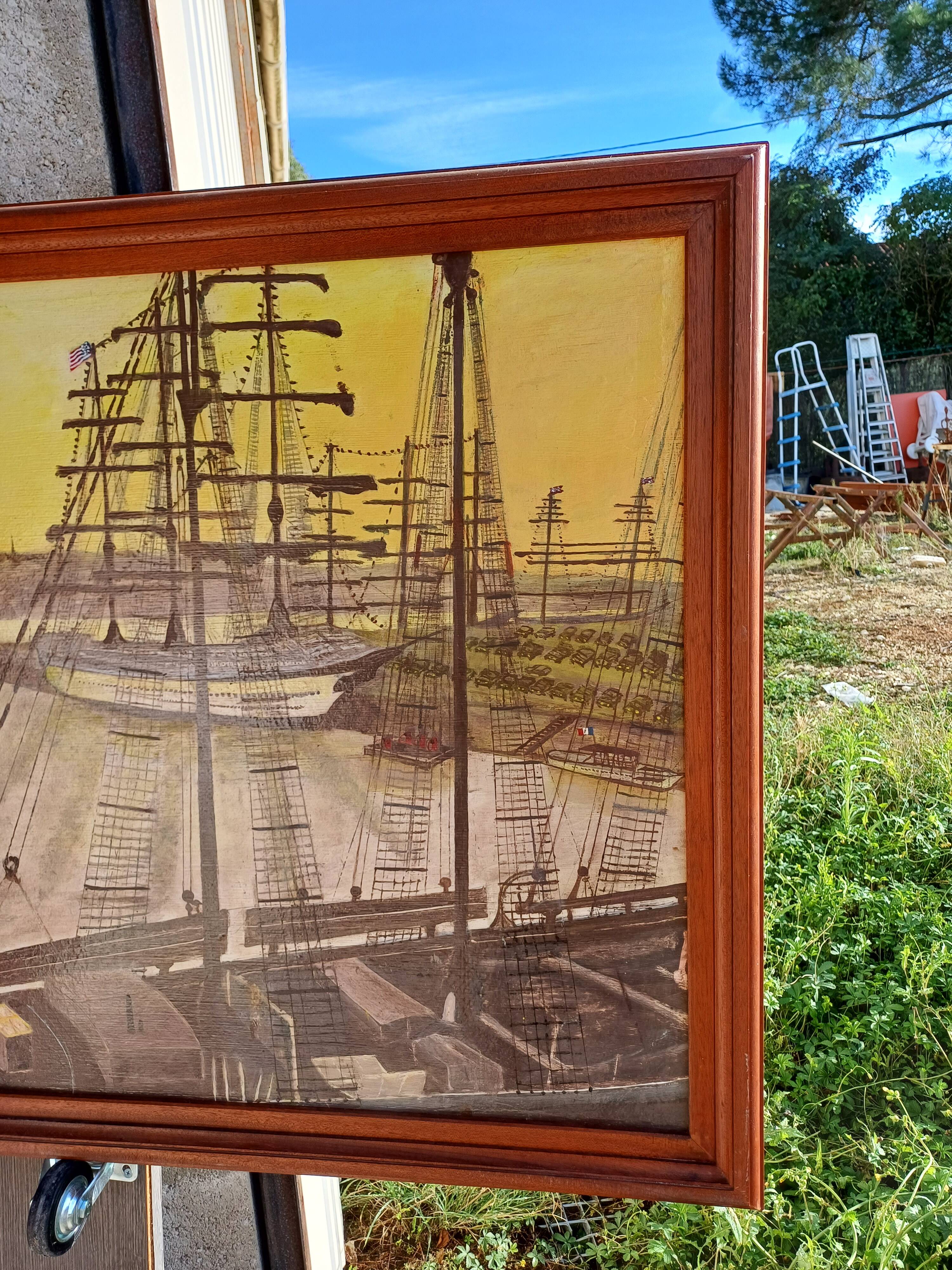 Oil on marine panel by henry sola