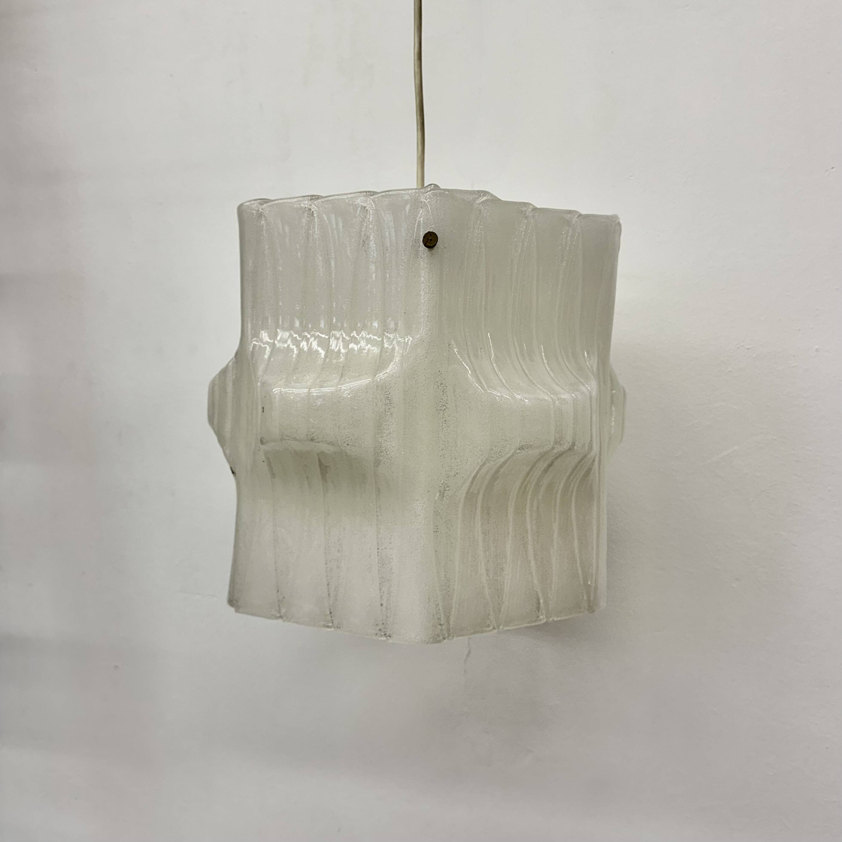 Mid-Century ice lucite pendant lamp , 1970s