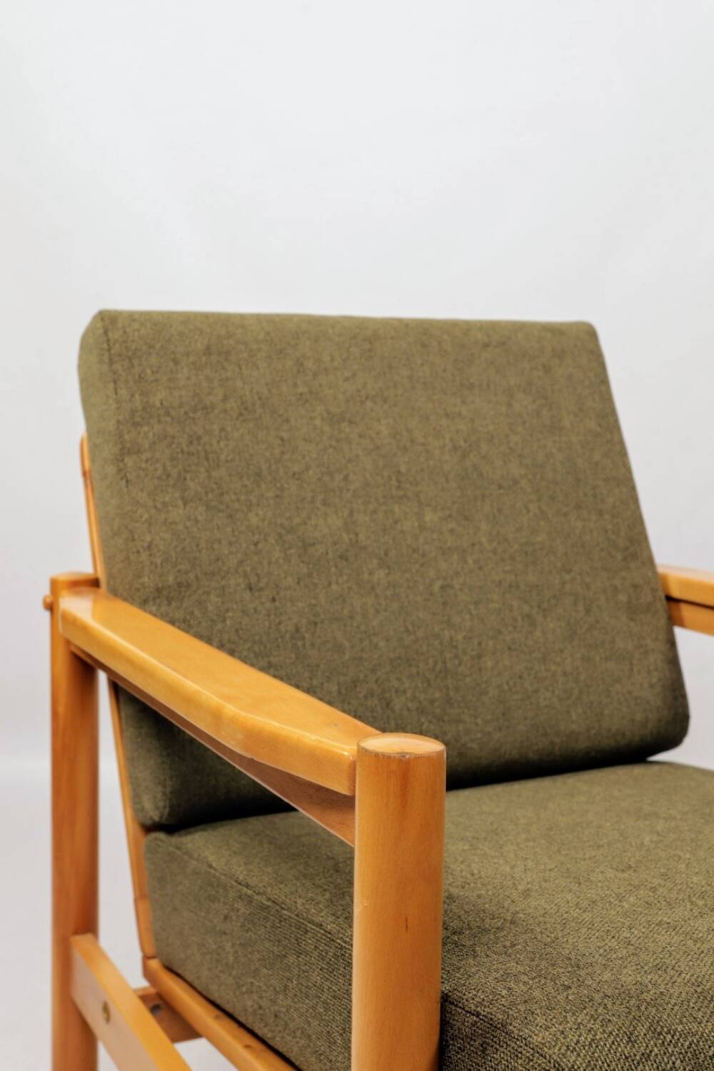 Scandinavian armchair green olive mid century modern design 1960